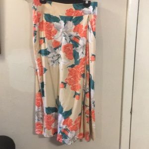 Vintage Dividends Floral Faux Wrap Skirt/Pants